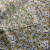 Golden Tan and Olive Green Floral  Lightweight Broadcloth Fabric / Crafting / Home Decor / Cotton Poly Blend / 54 inch wide /