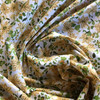 Golden Tan and Olive Green Floral  Lightweight Broadcloth Fabric / Crafting / Home Decor / Cotton Poly Blend / 54 inch wide /