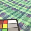 green and purple plaid mesh fabric