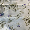 Blue Cherry Print Lightweight Woven Fabric | Poly Cotton | Drapery Apparel Lining Crafts