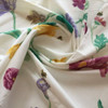 Floral with Tiny Bees | White / Purple / Green | Home Decor Fabric | 56 W | BTY