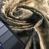 Olive Green and Tan Large Scale Damask | Drapery / Upholstery Fabric | 54 Wide