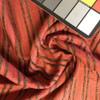 Red with Brown Raised Chenille Stripes | Upholstery Fabric | 57 W | By the Yard
