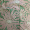 Retro Daisies in Green and Peachy Pink | Upholstery Fabric | 60 W | By the Yard