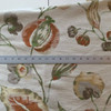 Leaf Fronds with Flowers | Beige / Green / Orange | Upholstery Fabric | 60 W