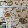 Leaf Fronds with Flowers | Beige / Green / Orange | Upholstery Fabric | 60 W
