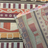 Geometric Decorative Stripes | Red / Orange / Brown | Upholstery Fabric | 60 W