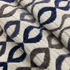 Geometric Chenille in Beige / Blue / Gray | Upholstery Fabric | 54 Wide | BTY