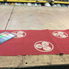 Large Scale Medallion in Khaki / Burgundy | Upholstery Fabric | 57 Wide | BTY