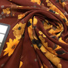 Autumn Floral Chiffon in Burgundy / Yellow | Apparel Fabric | 46 Wide | BTY