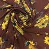 Autumn Floral Chiffon in Burgundy / Yellow | Apparel Fabric | 46 Wide | BTY