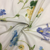 Flowers with Bees in Ivory, Blue, Yellow, Green | Home Decor Fabric | 56 W | BTY