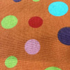 Colorful Polka Dots on Orange | Home Decor Fabric | 57 Wide | By the Yard
