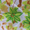 Vintage 70's Floral in Green, Brown, and White | Home Decor Fabric | 54 W | BTY