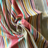 Thick and Thin Spring Stripes | Green / Tan / Coral | Home Decor Fabric | 54 W