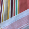 Thick and Thin Spring Stripes | Green / Tan / Coral | Home Decor Fabric | 54 W
