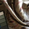 Ogee in Brown, Beige, Red | Drapery / Slipcover Fabric | 58 Wide | By the Yard