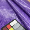 PURPLE - Glossy Faux Snake Skin Upholstery Vinyl Fabric | CROCCO | BTY |