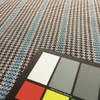 Black / Gray Houndstooth with Blue Stripes | Upholstery / Slipcover Fabric | 54W