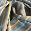 Horizontal Stripes Gray, Yellow, Blue | Slipcover / Curtain Fabric | 54 Wide