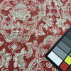 Scrollwork Damask | Home Decor Fabric | Red / Gray | Lacefield | 54 Wide | BTY