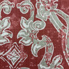 Scrollwork Damask | Home Decor Fabric | Red / Gray | Lacefield | 54 Wide | BTY