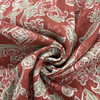 Scrollwork Damask | Home Decor Fabric | Red / Gray | Lacefield | 54 Wide | BTY
