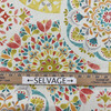 Modern Medallions | Home Decor Fabric | Orange / Yellow / Blue | 45 Wide | BTY