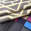 Modern Geometric Gray / Green / Beige | Home Decor Fabric | Drapery | 54 Wide |