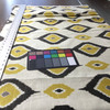 Ikat Diamonds | Home Decor Fabric | Yellow / Gray / Beige | 54 Wide | BTY