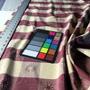 Plaid Fabric with Sunbursts and Moire | Burgundy / Beige | Drapery | 54 Wide