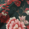 red gold black floral with butterfly sheer knit fabric