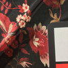 red gold black floral with butterfly sheer knit fabric