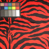 red black zebra print poly satin fabric