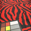 red black zebra print poly satin fabric