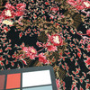 black and red floral mesh fabric
