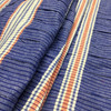 Blue/white/orange Shirred Stripe Cotton Duck Canvas | Home Decor | Pillow | Drapery |54 inch Wide | Sold BTY