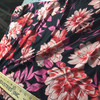 black pink red floral knit jersey fabric