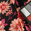 black pink red floral knit jersey fabric