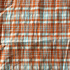 orange blue plaid fabric