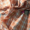 orange blue plaid fabric