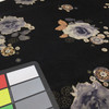 Grey and Caramel Floral on Black Fabric