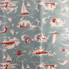 Tropical Sailboats Lt Blue / Red | Home Decor Fabric | Premier Prints | Nautical | 54 Wide | By the Yard