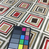 Geometric Squares Red / Tan / Taupe | Home Decor Fabric | Premier Prints | 54 Wide | By the Yard