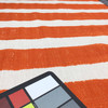 deckled stripes orange off white textured canvas