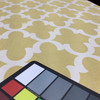 quatrefoil muted yellow white