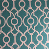 4.8 Yard Piece of Outdoor Home Decor Fabric | Turquoise / White Scrollwork | 54" Wide