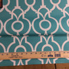 4.8 Yard Piece of Outdoor Home Decor Fabric | Turquoise / White Scrollwork | 54" Wide