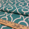 4.8 Yard Piece of Outdoor Home Decor Fabric | Turquoise / White Scrollwork | 54" Wide