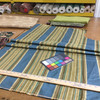 Vintage Stripes Teal Blue / Brown | Upholstery Fabric | 54" Wide | By the Yard